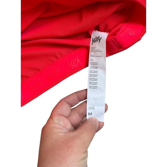 Yitty by Lizzo Mesh Me Smoothing Crop Top Pink Women's Medium Athleisure - Picture 2 of 4